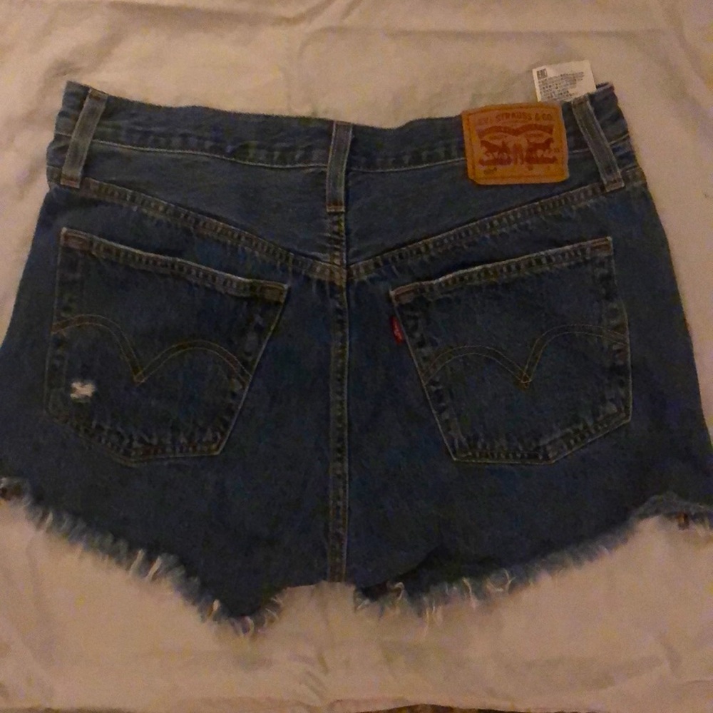Levis distressed denim shorts